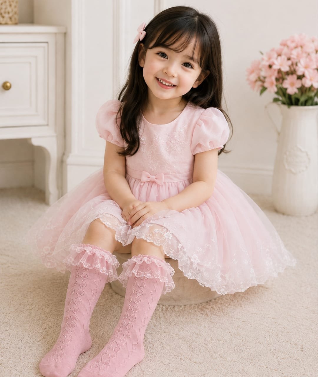 WhatsApp Image 2026-06-13 at 11.36.55 PM (1) Pink Soft Net Socks - Image 1